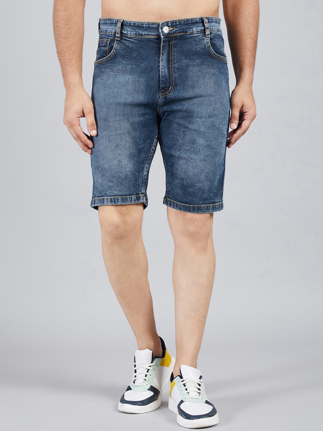 

STUDIO NEXX Men Washed Denim Shorts, Blue