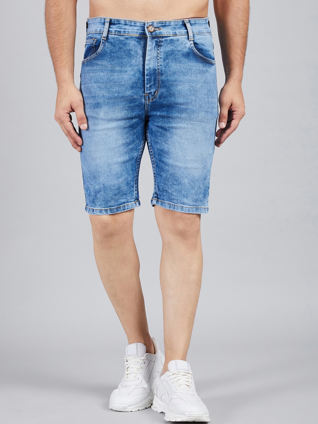 

STUDIO NEXX Men Washed Denim Shorts, Blue