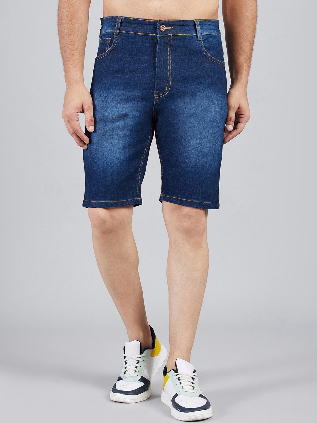 

STUDIO NEXX Men Washed Denim Shorts, Blue