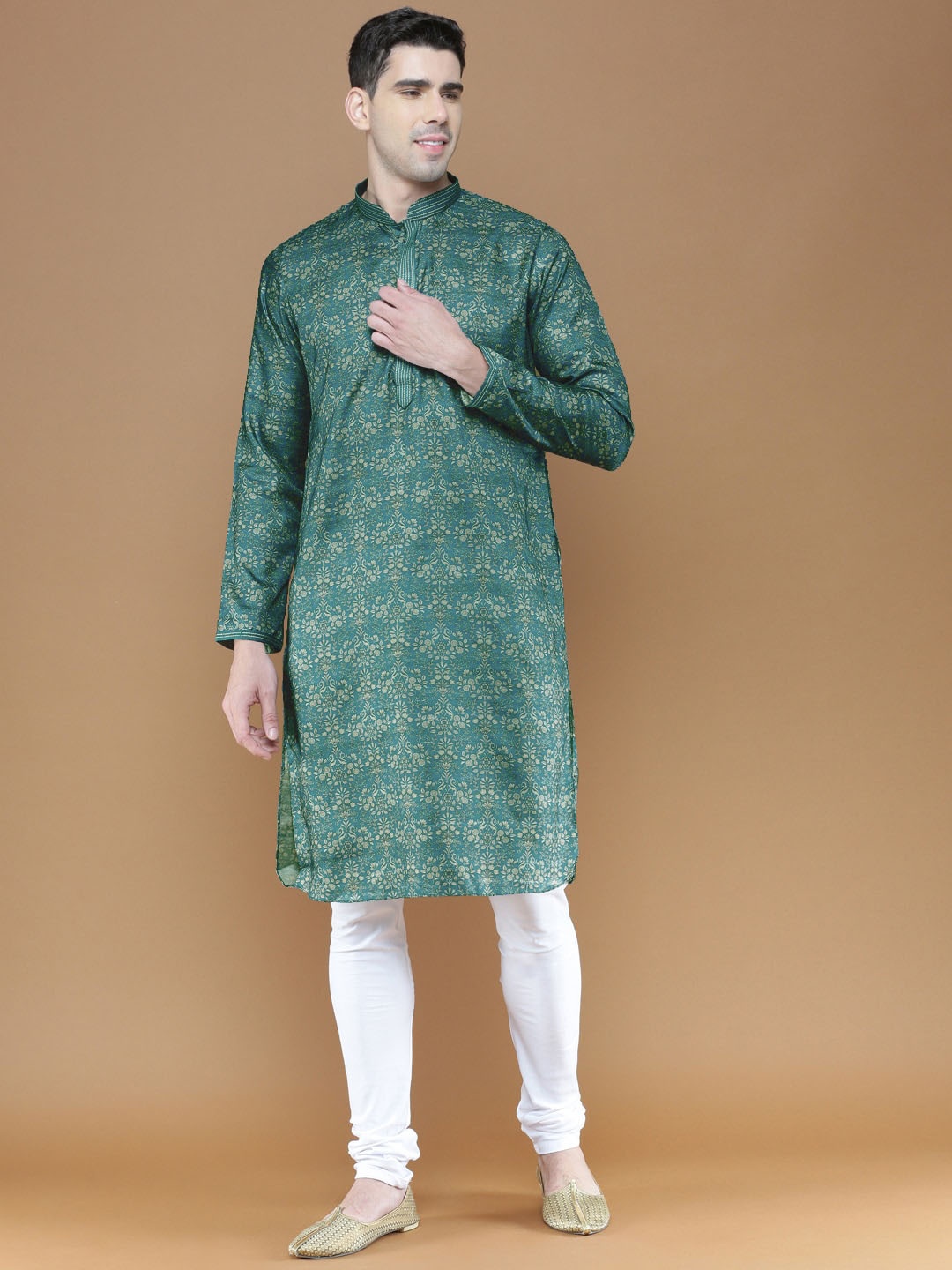 

Sanwara Ethnic Motif Printed Regular Kurta With Pyjamas, Blue