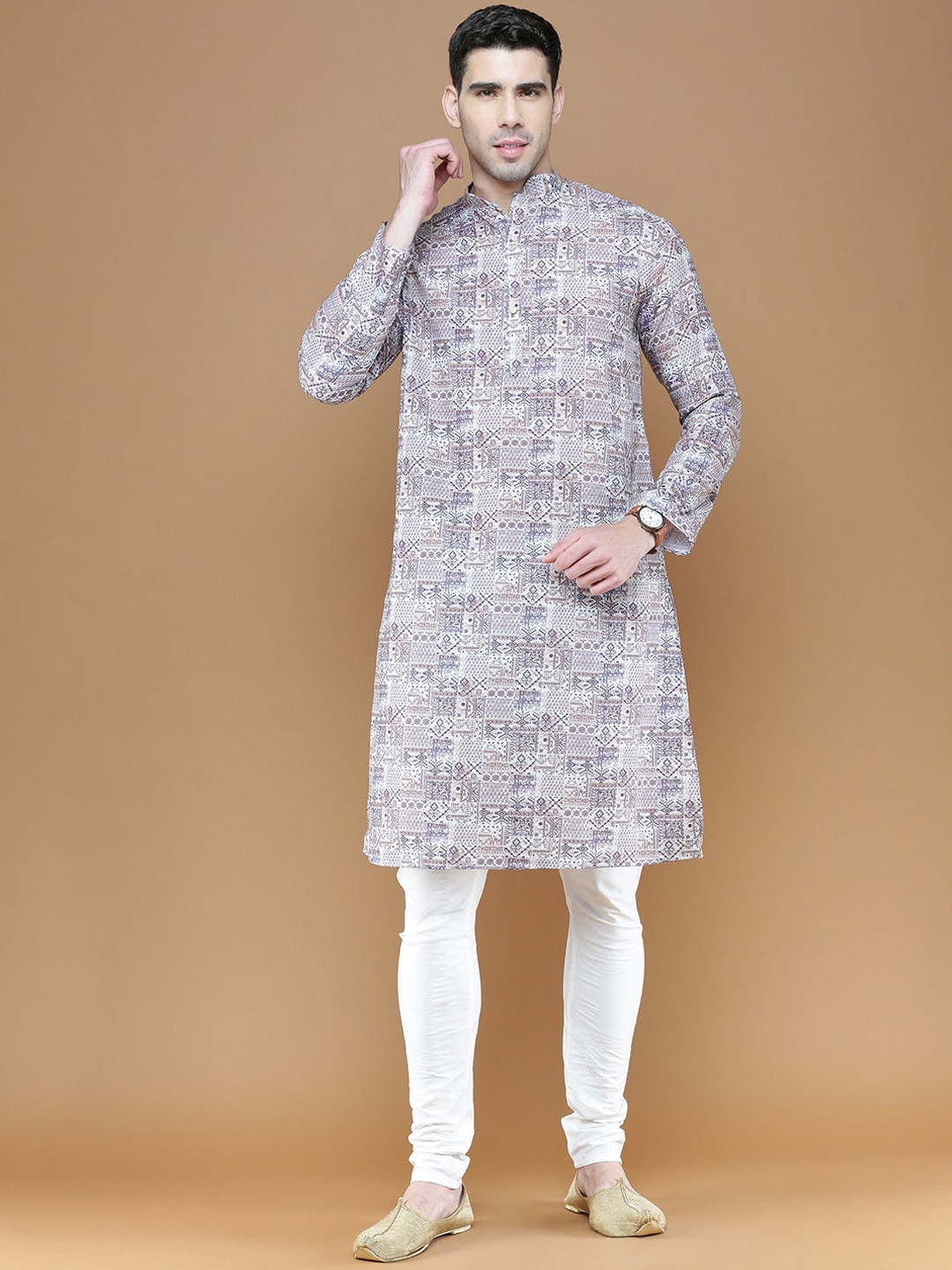 

Sanwara Ethnic Motifs Printed Regular Kurta With Pyjamas, Blue