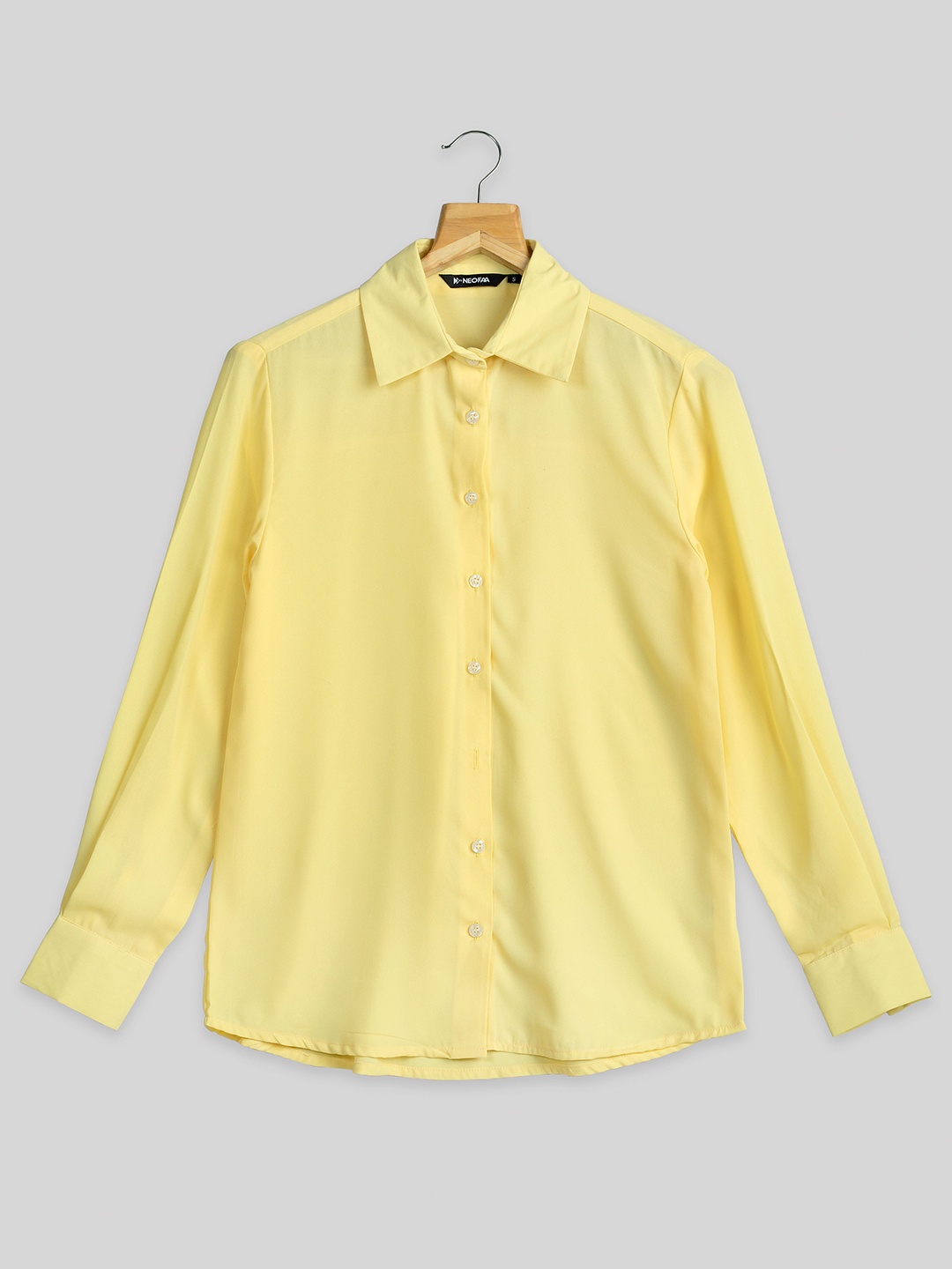 

NEOFAA India Slim Regular Fit Semi Sheer Casual Shirt, Yellow