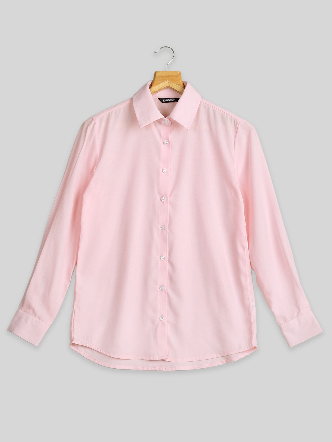 

NEOFAA India Slim Regular Fit Semi Sheer Casual Shirt, Pink