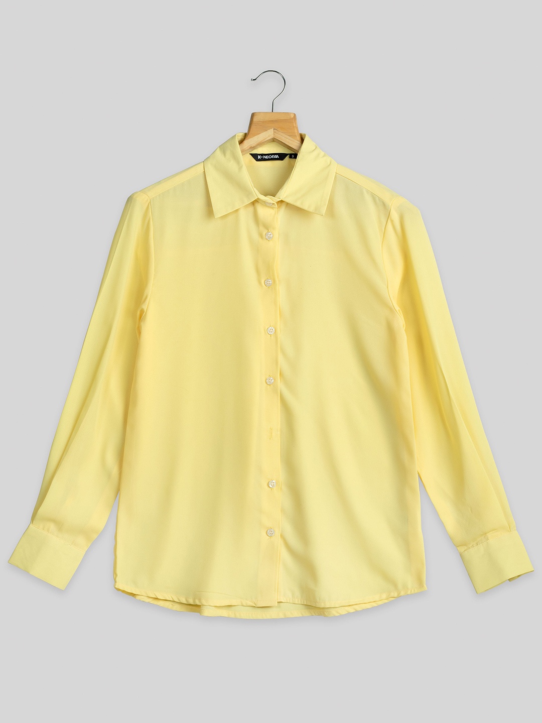 

NEOFAA India Slim Regular Fit Semi Sheer Casual Shirt, Yellow