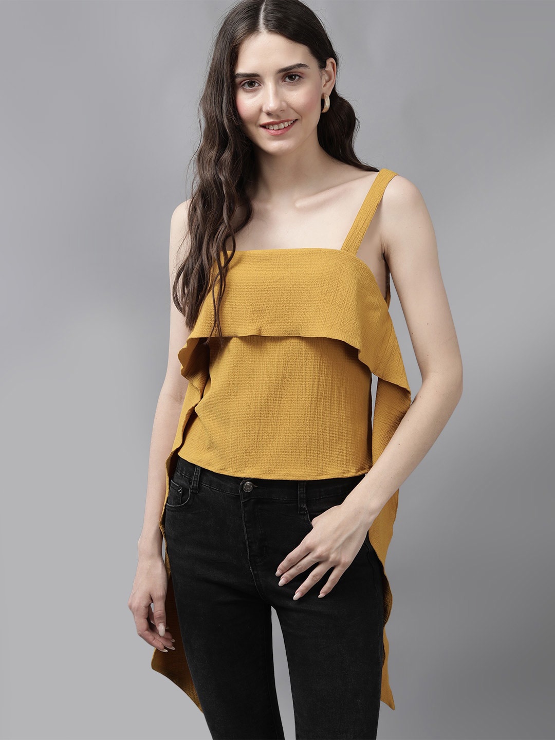 

Mast & Harbour Shoulder Strap Neck Top, Mustard