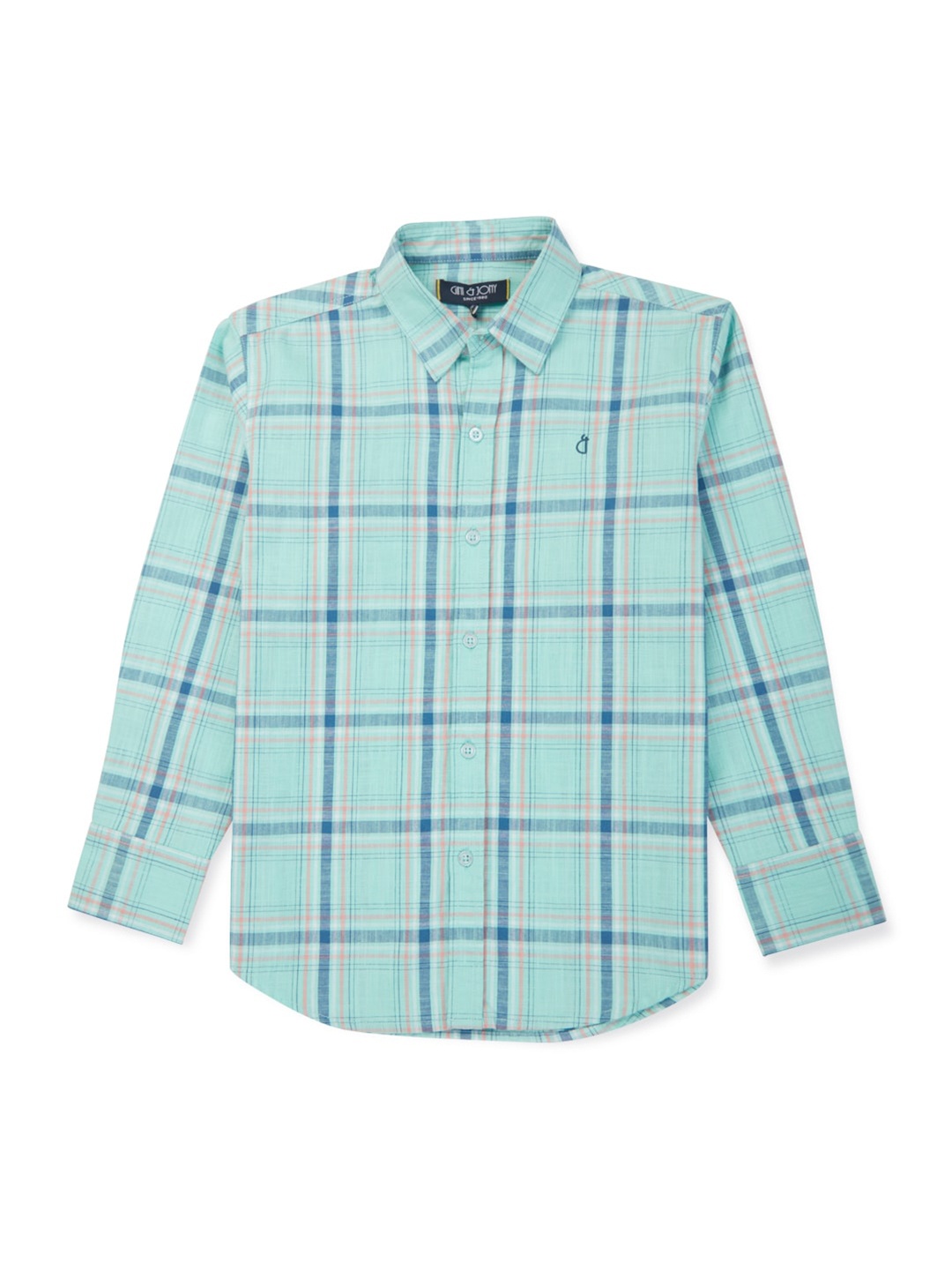 

Gini and Jony Boys Tartan Checks Spread Collar Casual Shirt, Blue