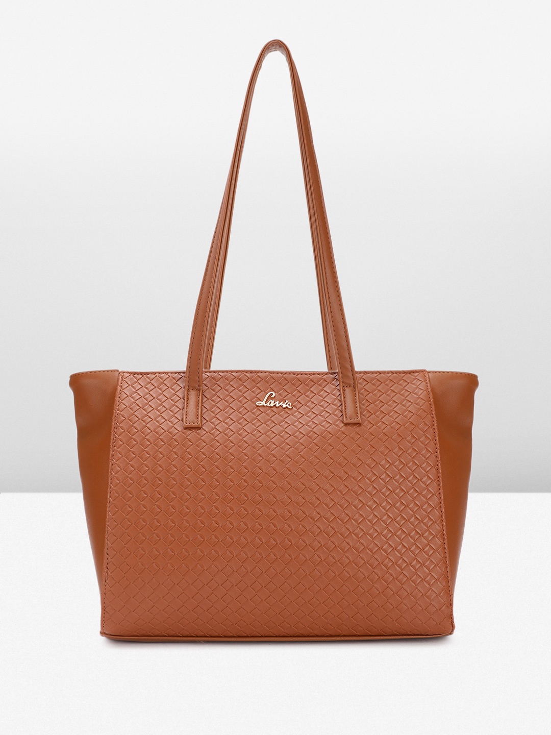 

Lavie Brown Geometric Textured Structured Shoulder Bag