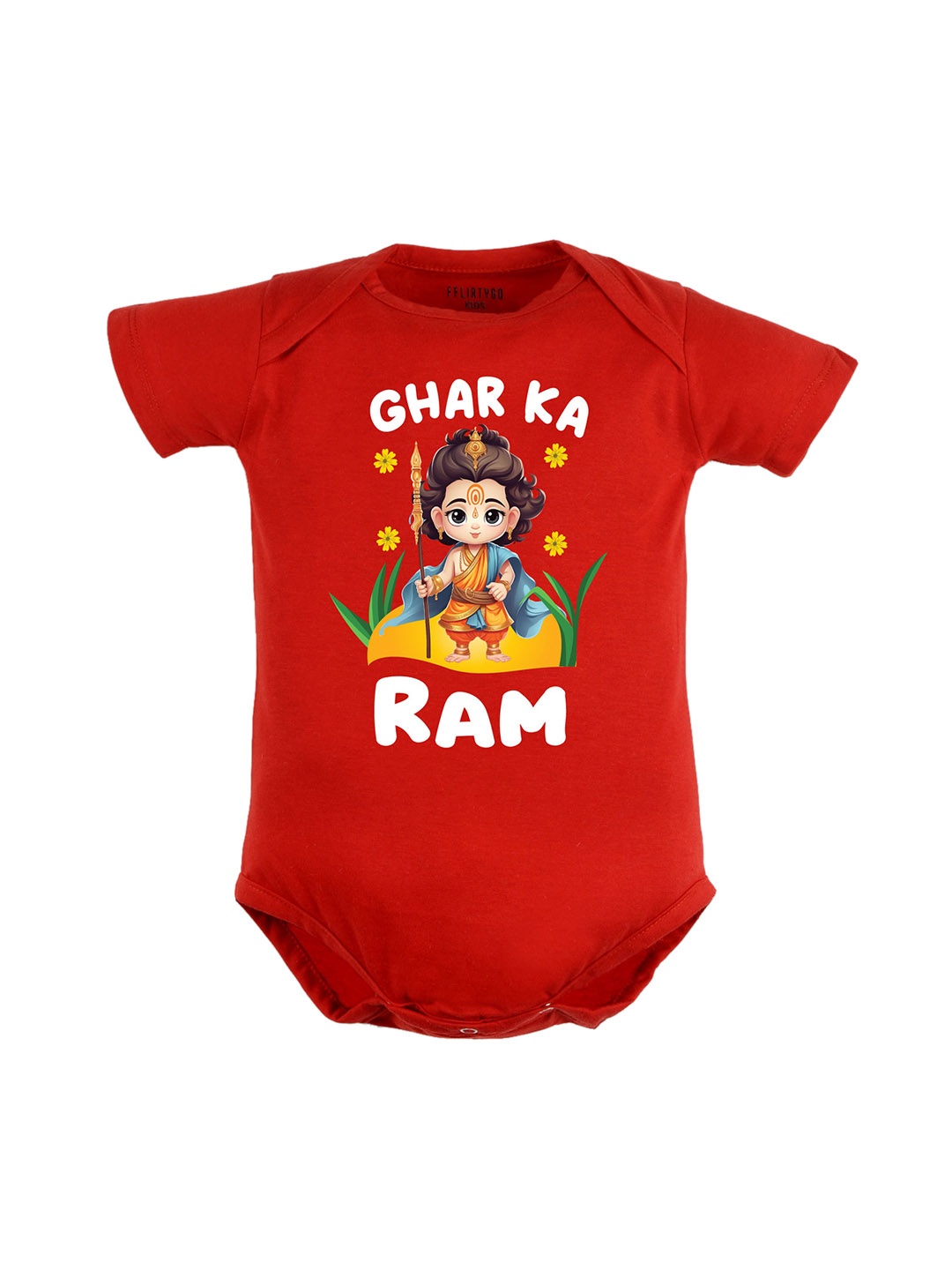 

FFLIRTYGO Infants Printed Pure Cotton Bodysuit, Red