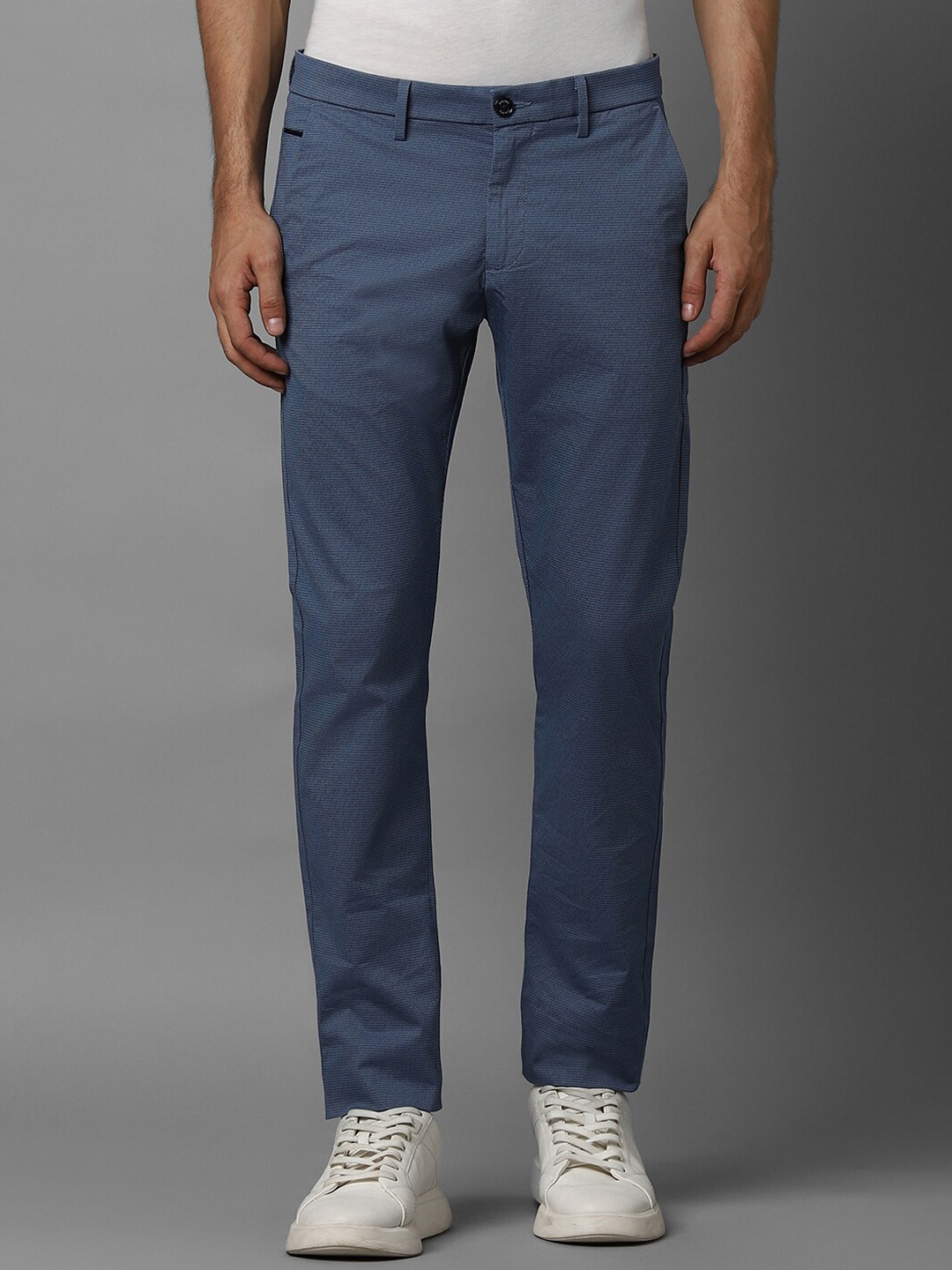 

Allen Solly Men Slim Fit Mid-Rise Regular Trousers, Blue