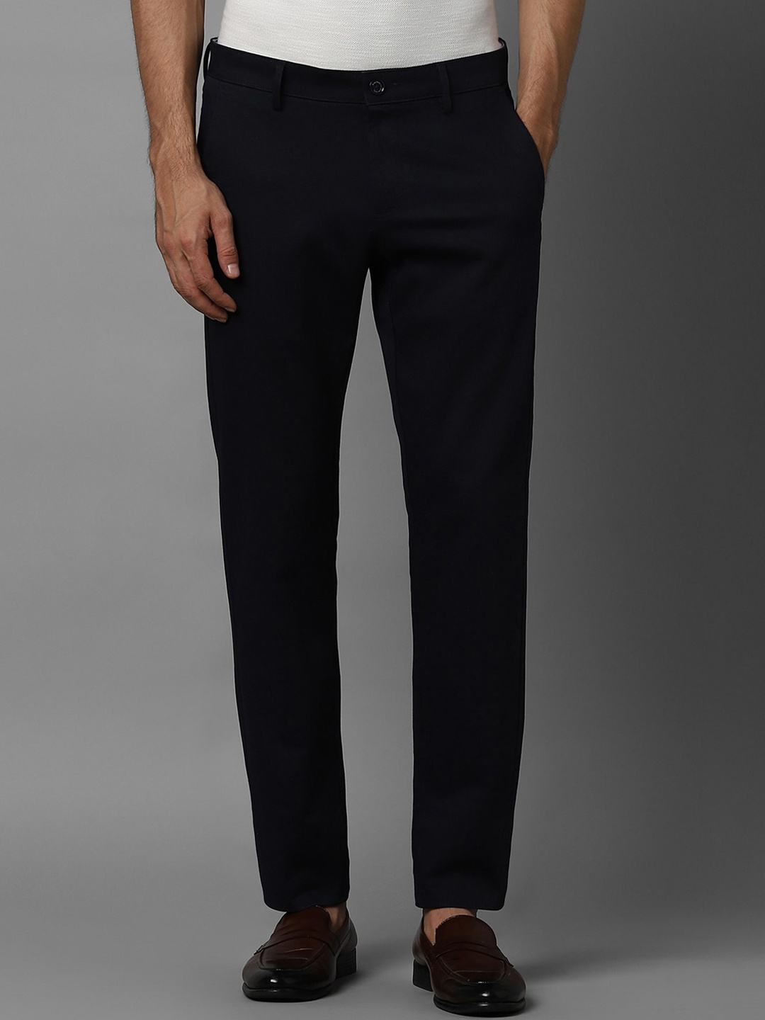 

Allen Solly Men Navy Blue Slim Fit Chinos Trousers