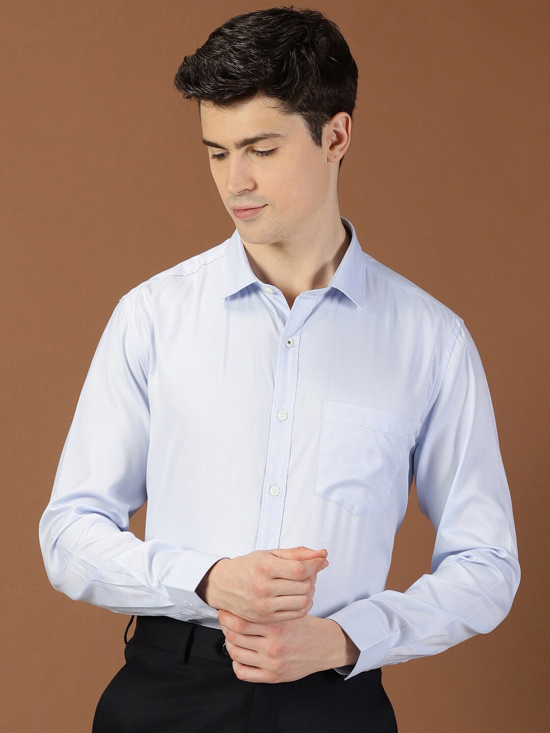 

INVICTUS Original Slim Fit Pure Cotton Formal Shirt, Blue