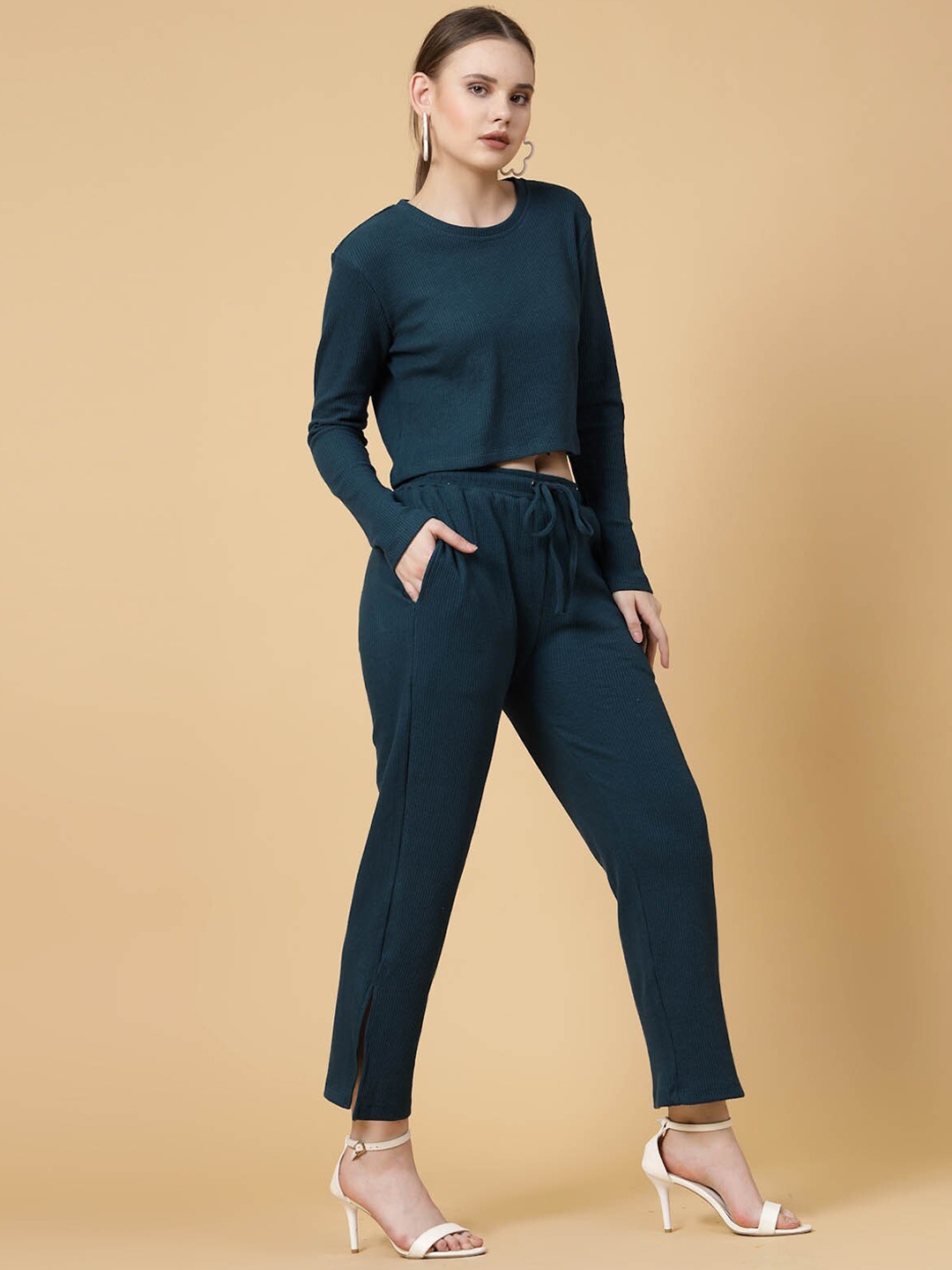 

Rigo T-Shirt with Trousers Co-Ord Set, Teal