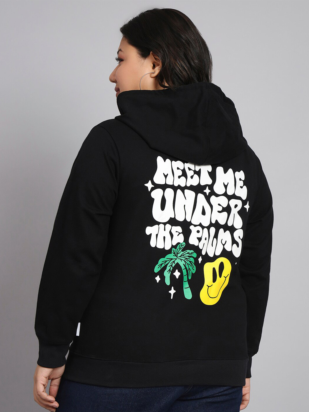 

BEYOUND SIZE - THE DRY STATE Plus Size Graphic Printed Hooded Fleece Sweatshirt, Black