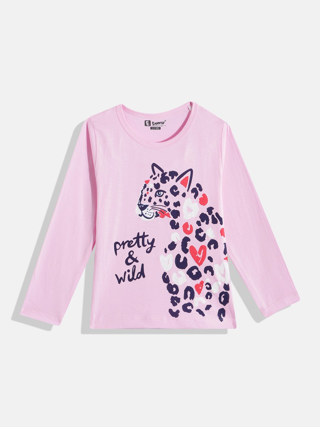 

Eteenz Girls Graphic Printed Pure Cotton T-shirt, Pink