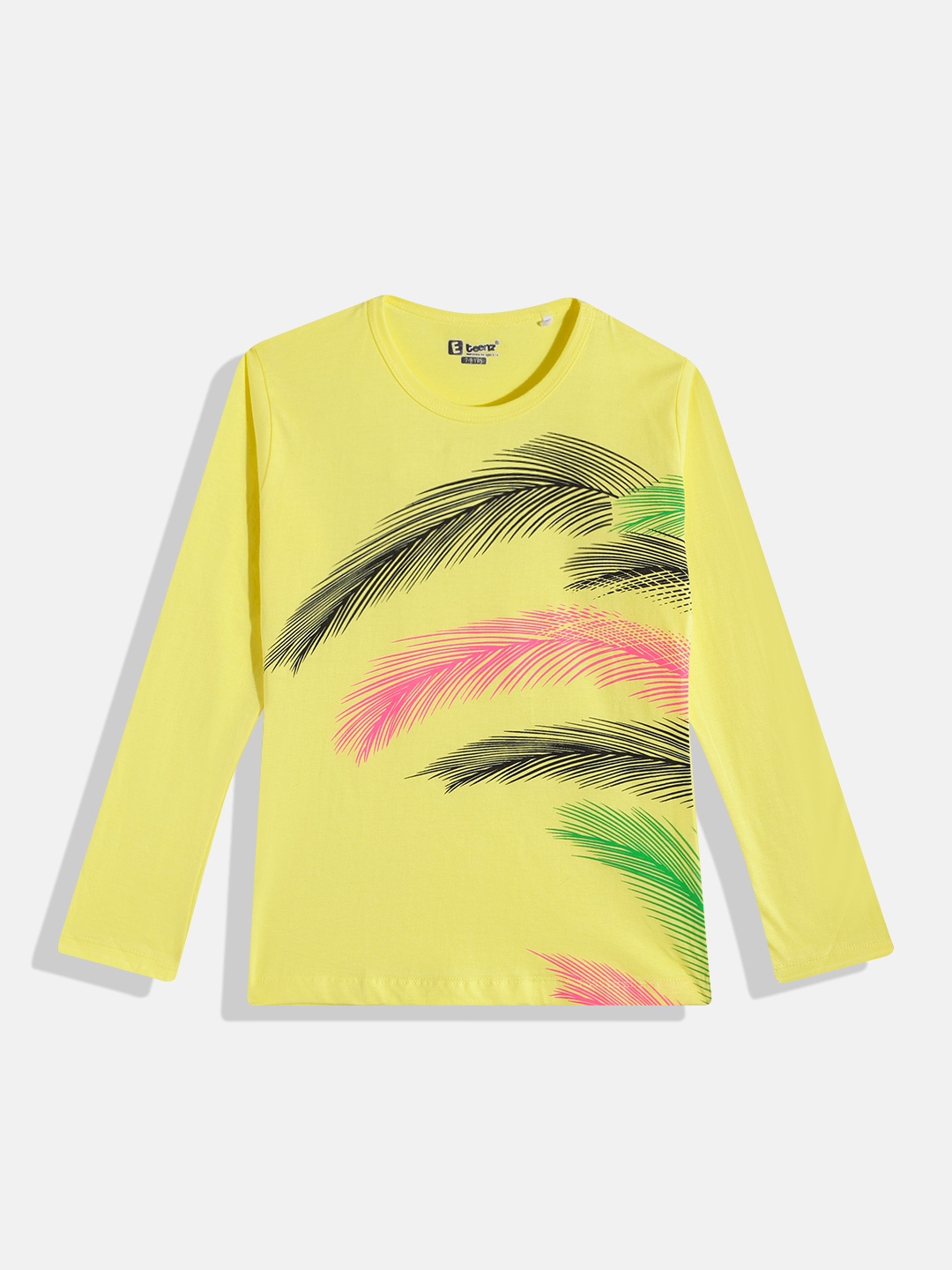 

Eteenz Girls Graphic Printed Premium Cotton T-shirt, Yellow