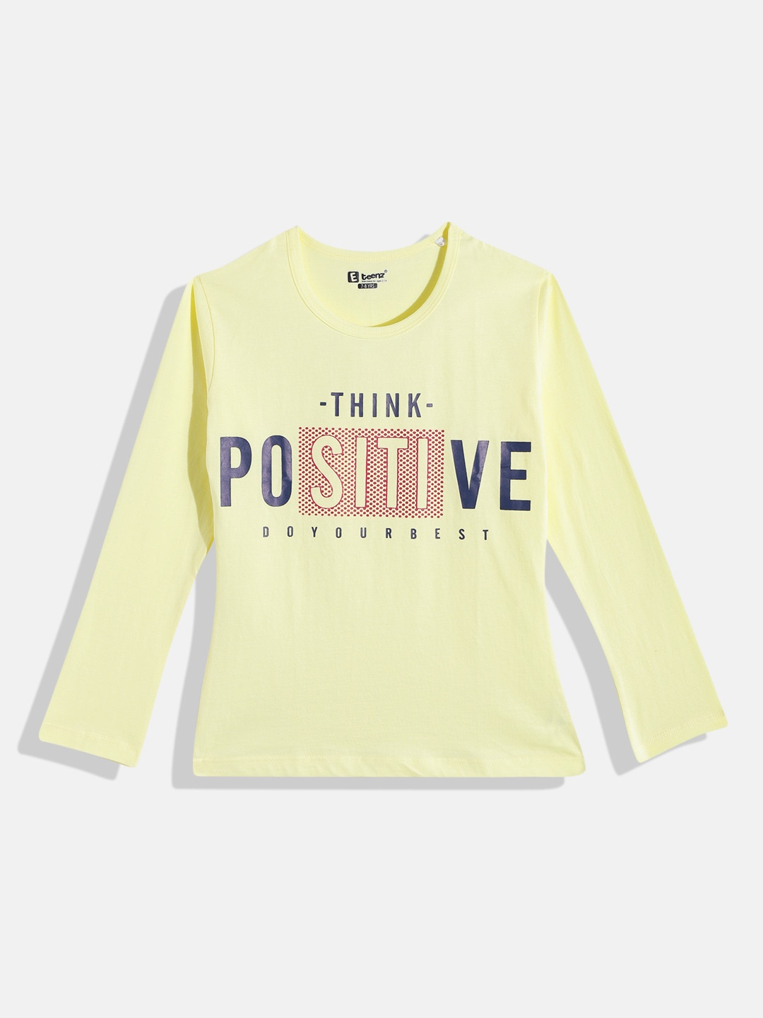 

Eteenz Girls Typography Printed Premium Cotton T-shirt, Yellow