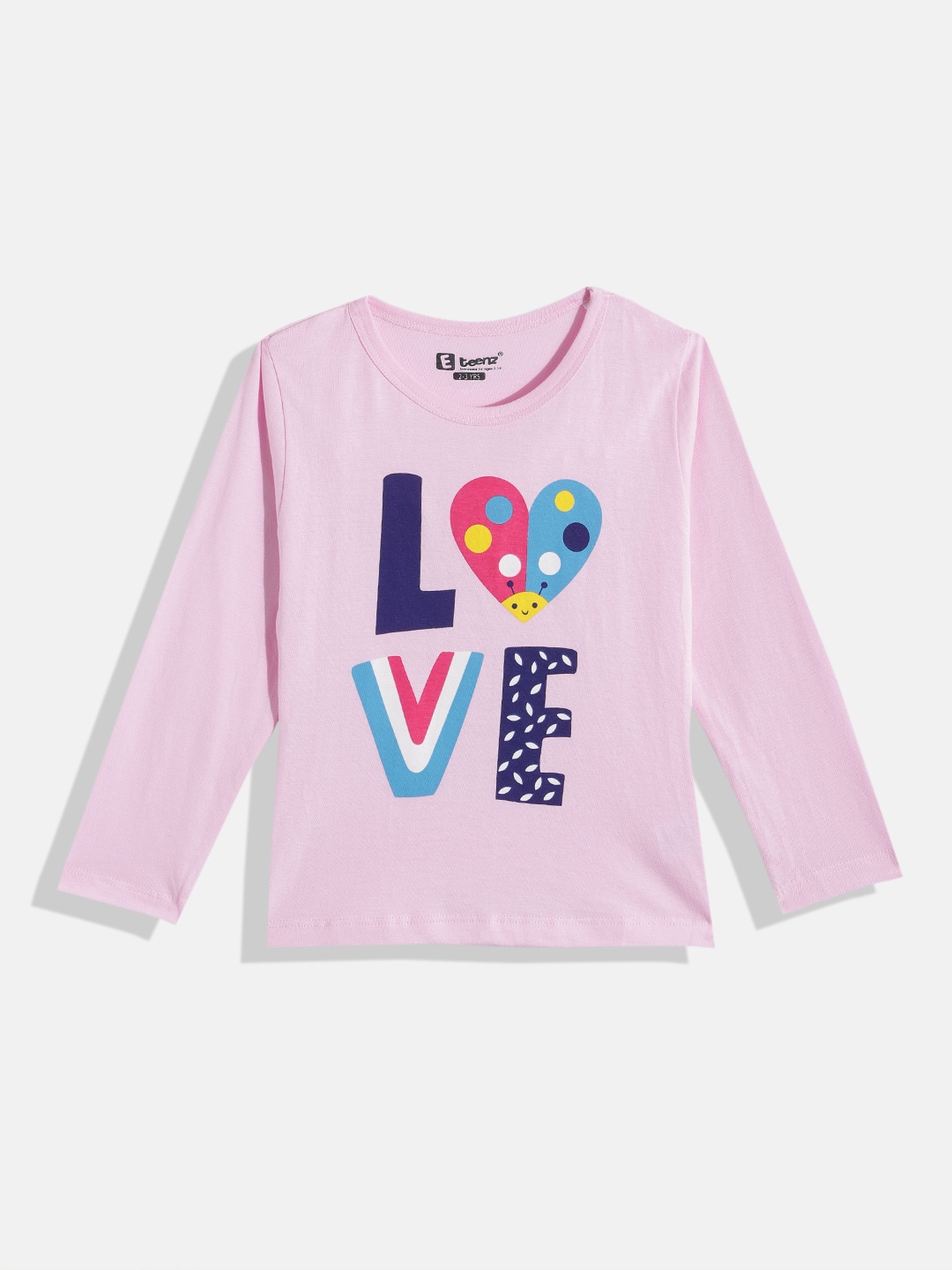 

Eteenz Girls Typography Printed Pure Cotton T-shirt, Pink