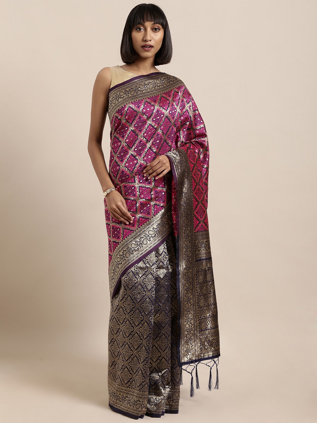 

Sangria Woven Design Zari Designer Sarees, Grey