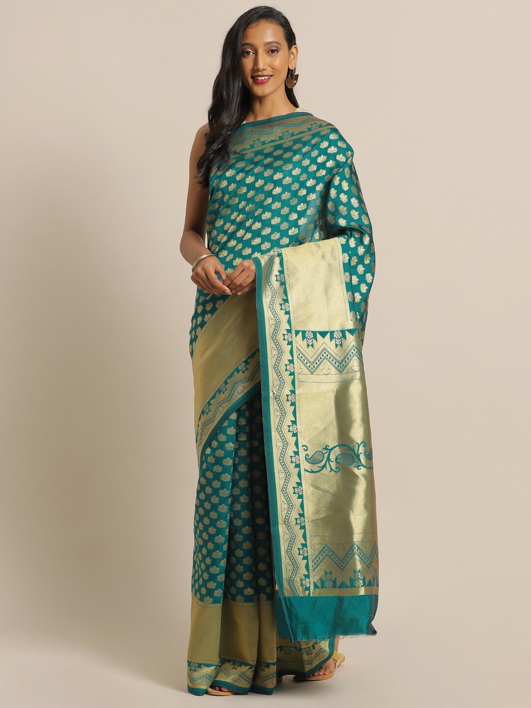 

Sangria Woven Designed Ethnic Motifs Sarees, Green