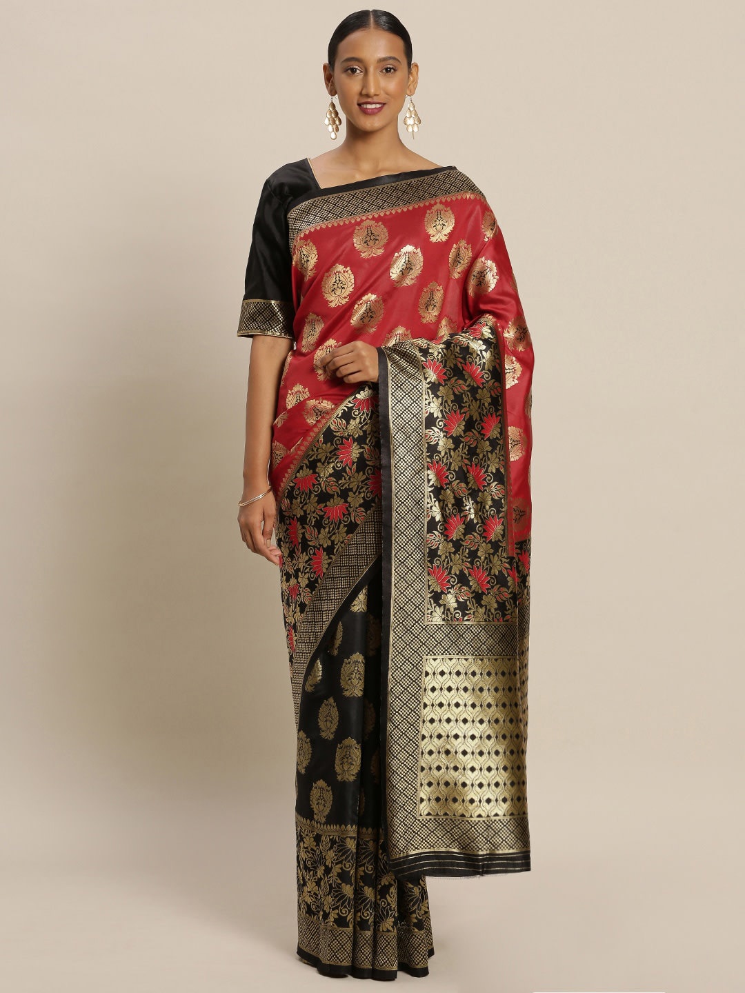 

Sangria Woven Design Designer Sarees, Red