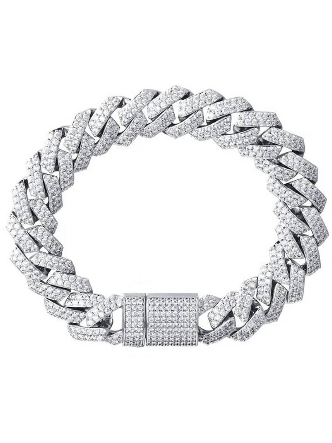 

Designs & You Silver Plated Stainless Steel American Diamond Wraparound Bracelet