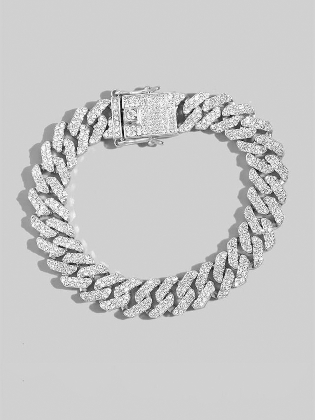 

Designs & You American Diamond Studded Silver-Plated Wraparound Bracelet