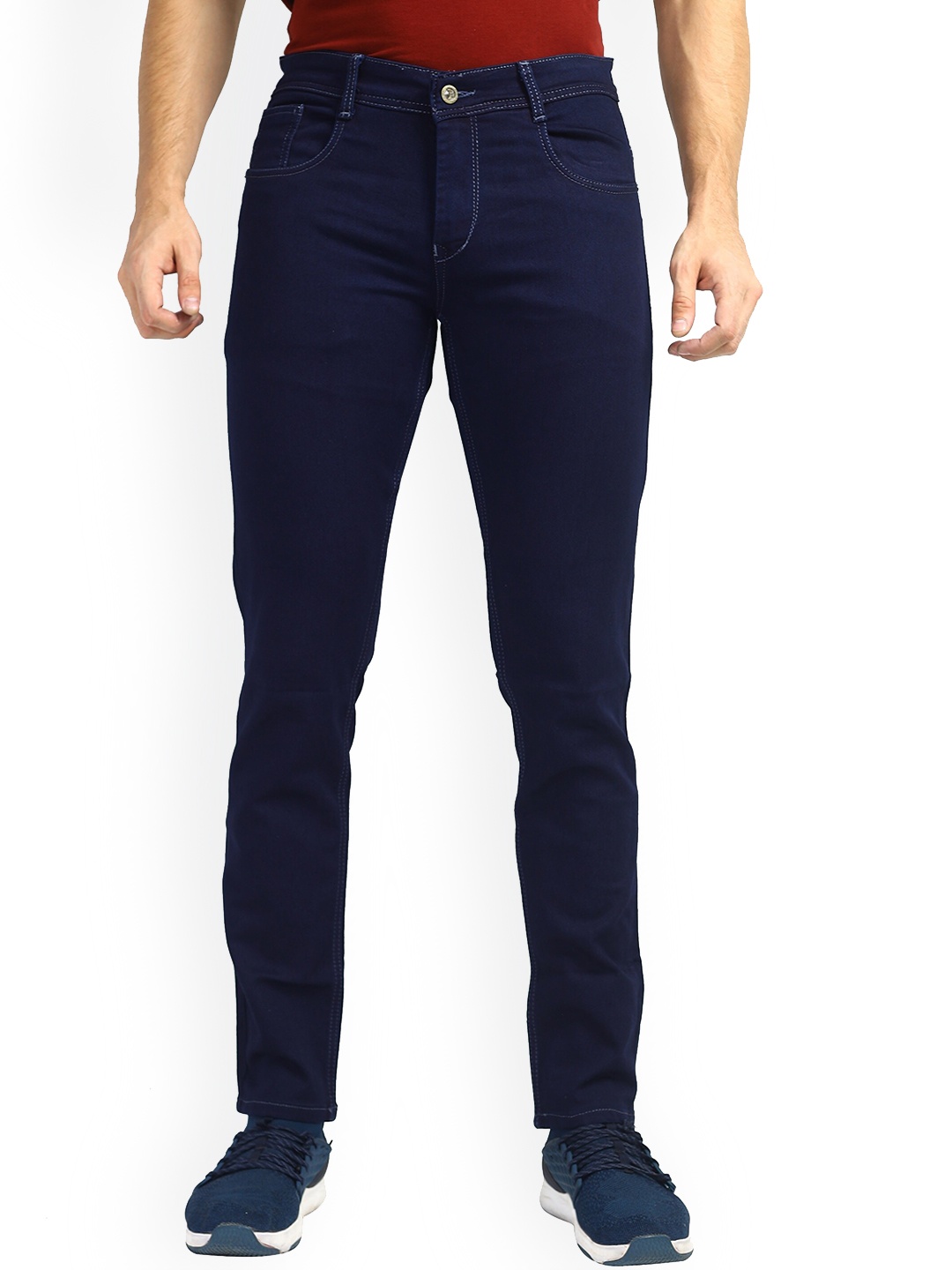 

MM-21 Men Jean Regular Fit Stretchable Jeans, Navy blue