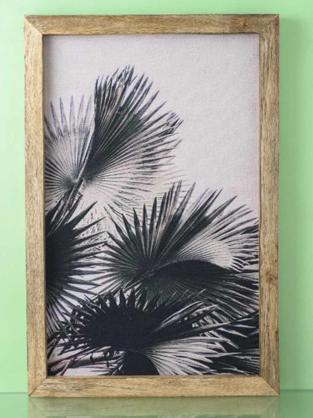 The Decor Mart Fan Palm Canvas Wall Art, Grey