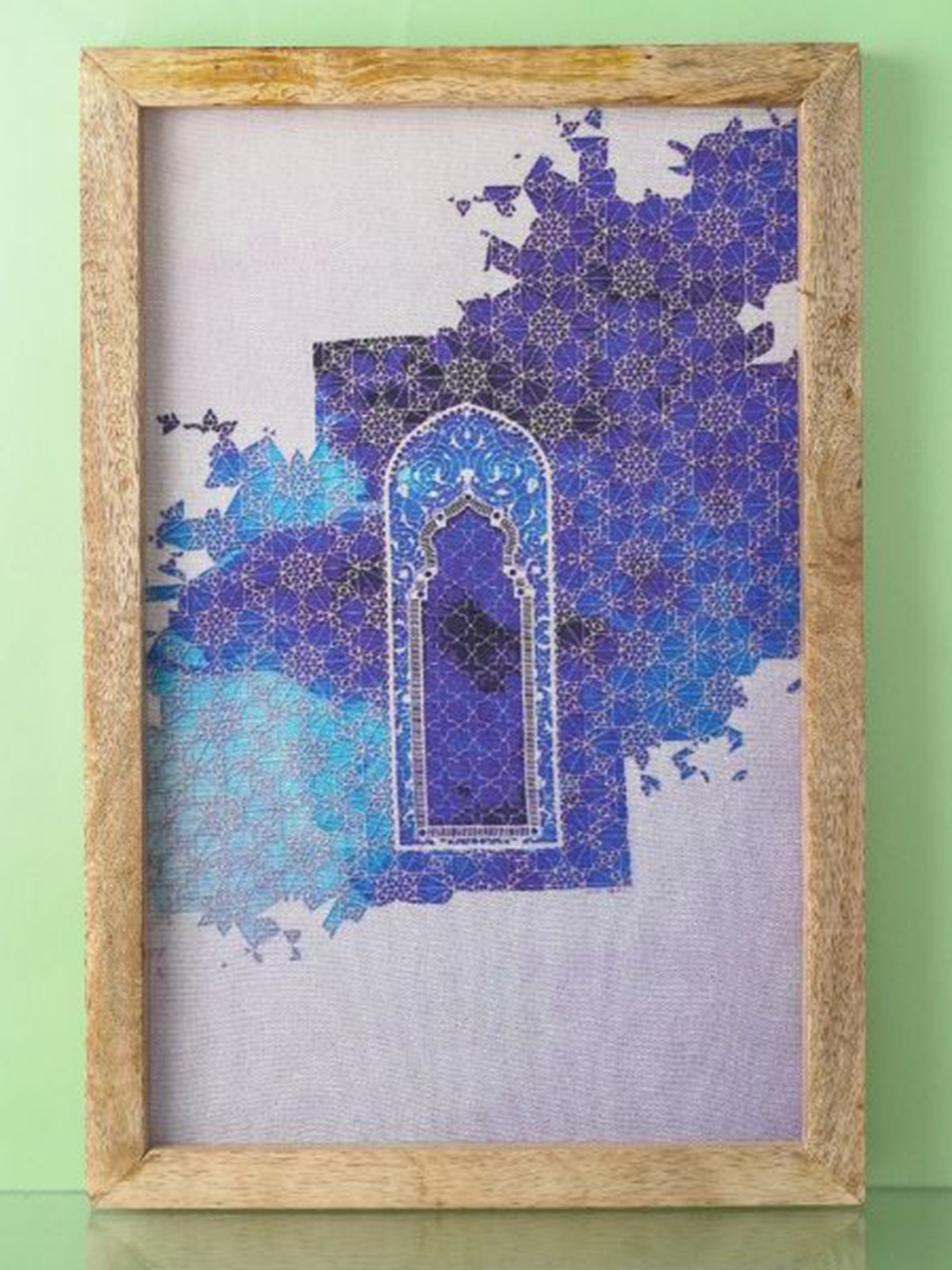 

The Decor Mart Blue Moroccon Style Canvas Paining Framed Wall Art