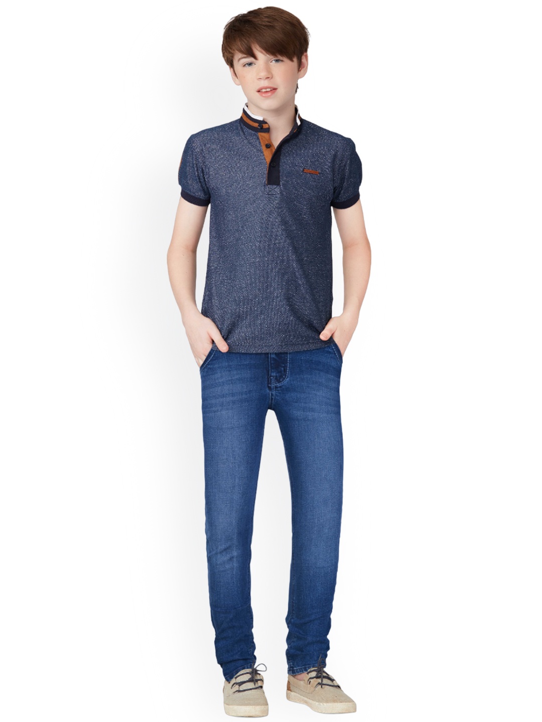 

Gini and Jony Boys Mid-Rise Clrean Look Cotton Jeans, Blue