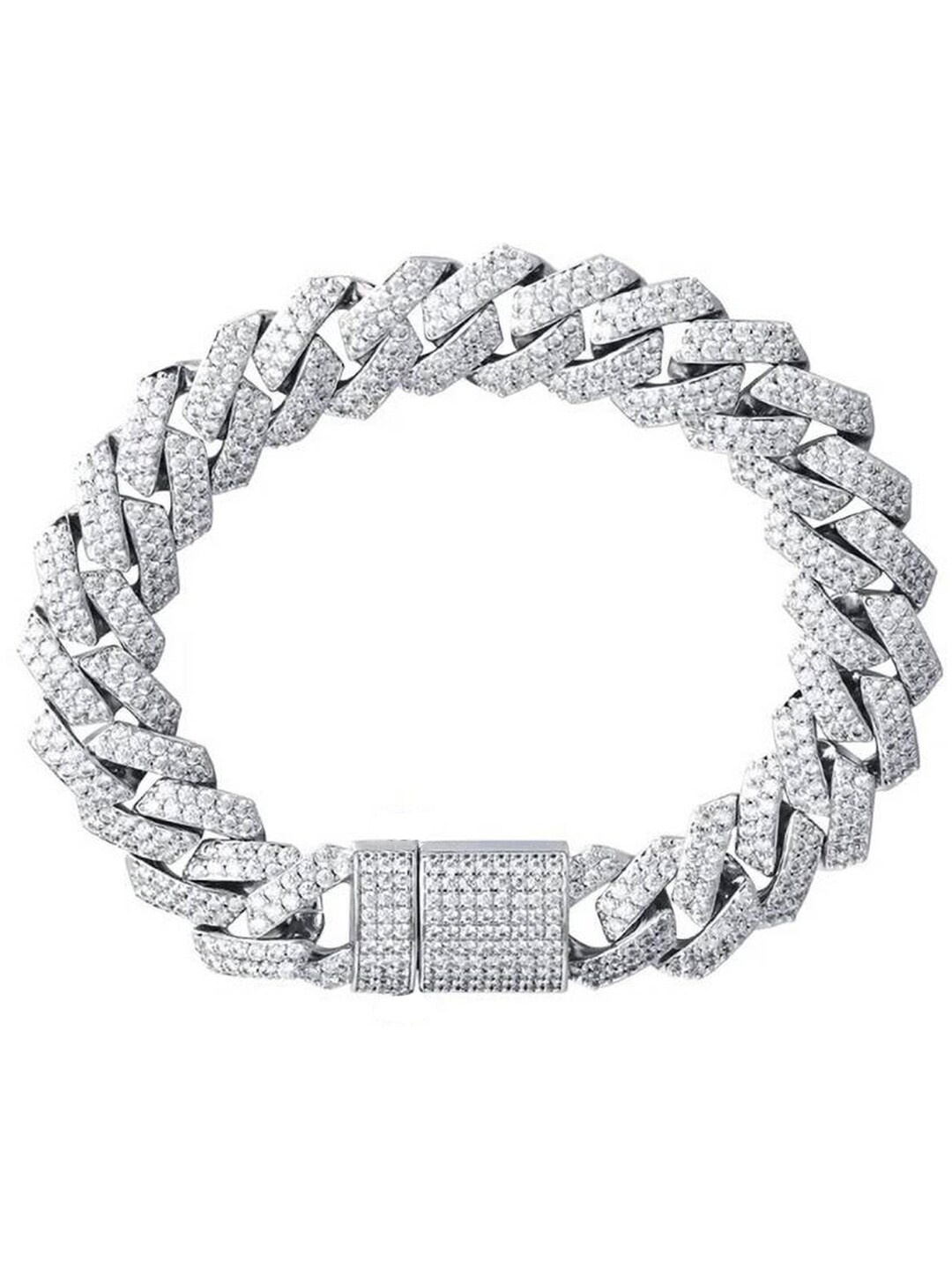 

Jewels Galaxy Silver Plated Stainless Steel American Diamond Studded Wraparound Bracelet