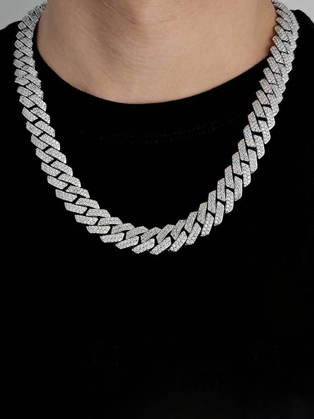 

Jewels Galaxy Silver-Plated American Diamond-Studded Necklace
