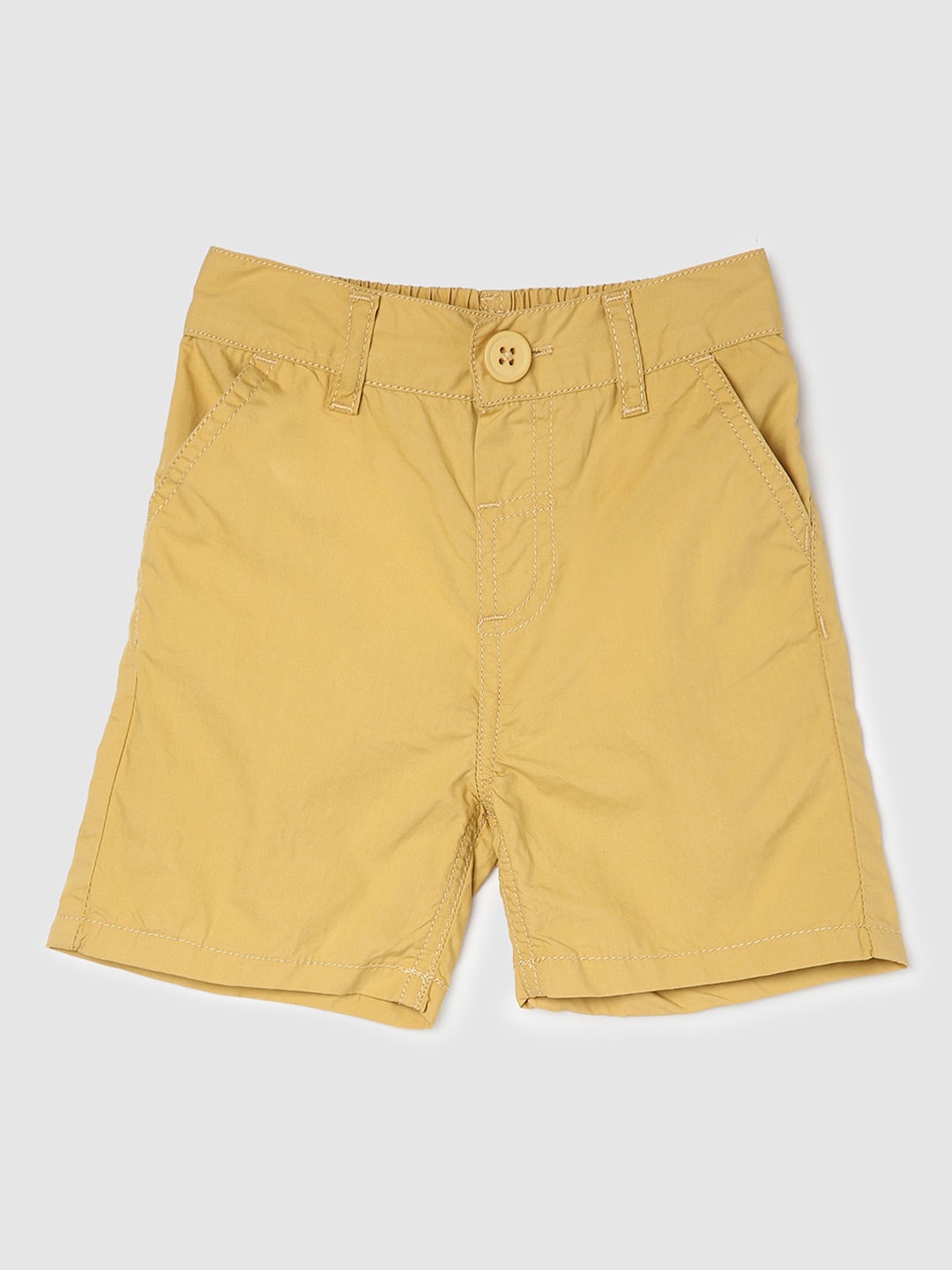 

max Boys Mid-Rise Cotton Shorts, Khaki