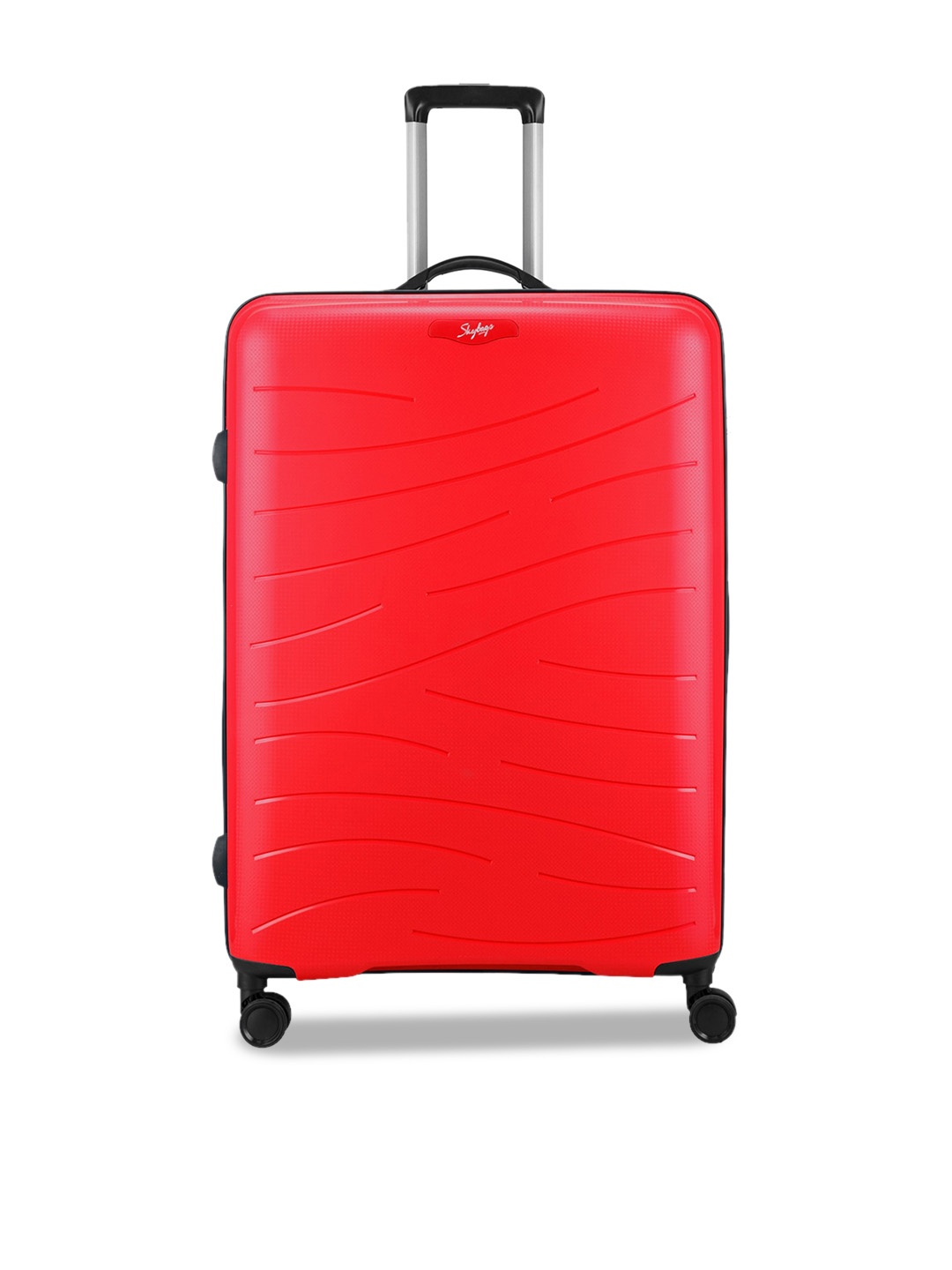 

Skybags Unisex Maximus Textured 360-Degree Rotation Hard Shell Trolley Suitcase- 79, Red