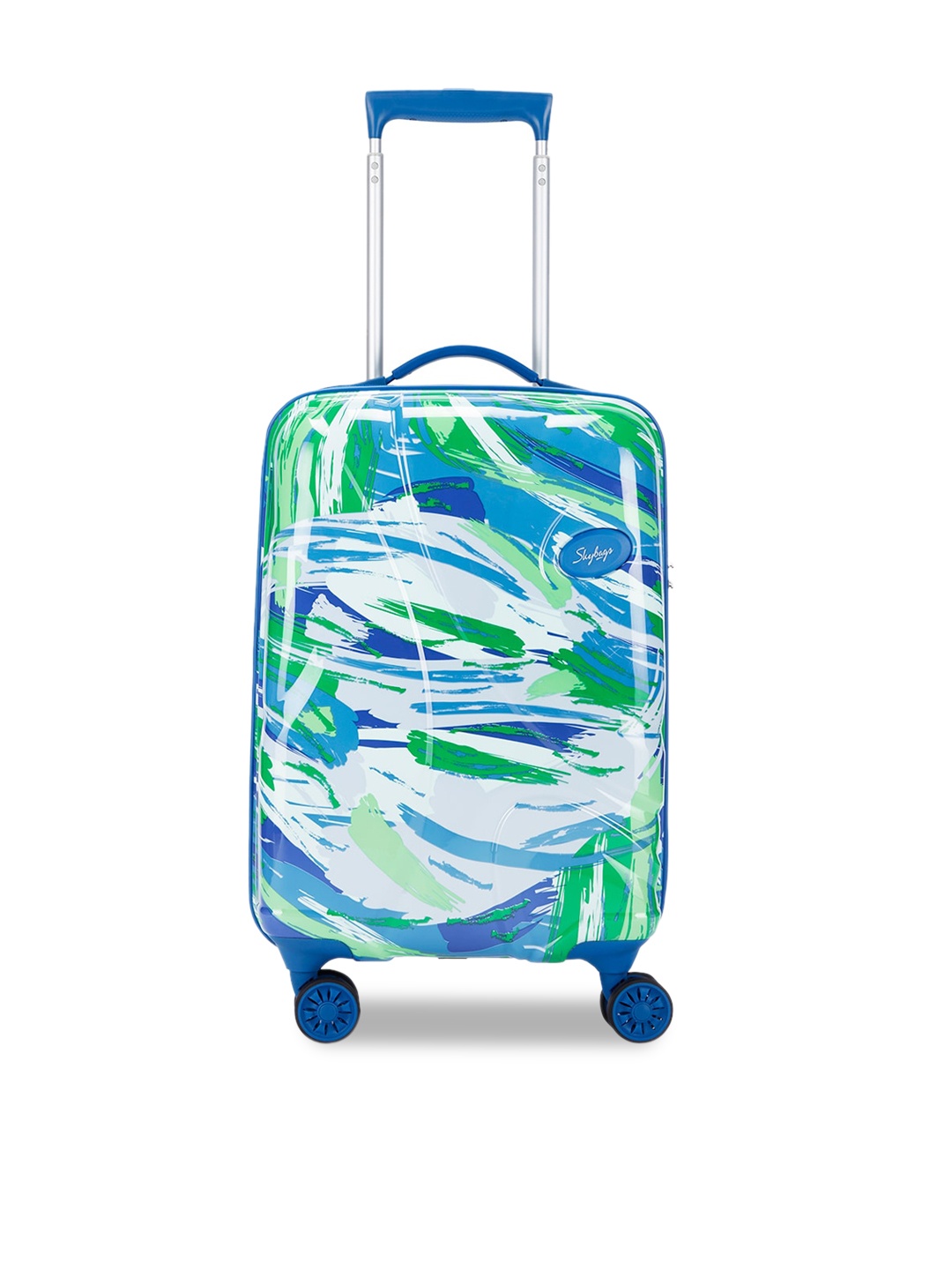 

Skybags Abstract Strolly 360-Degree Rotation Printed Cabin Trolley Suitcase- 55 cm, Green