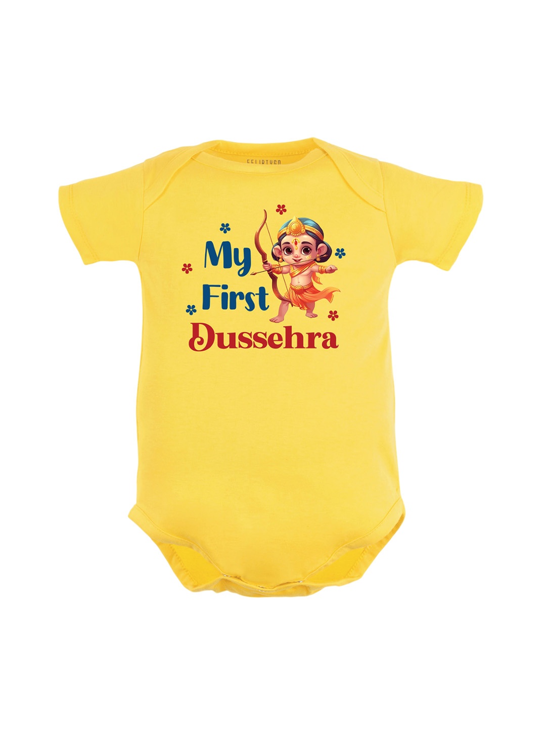 

FFLIRTYGO Infants Printed Pure Cotton Bodysuit, Yellow