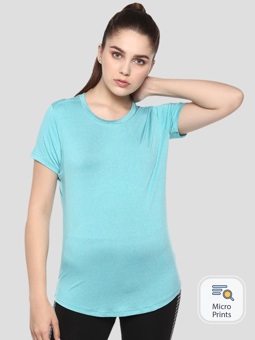 

NIVIA Striped Round Neck Sports Slim Fit T-shirt, Green