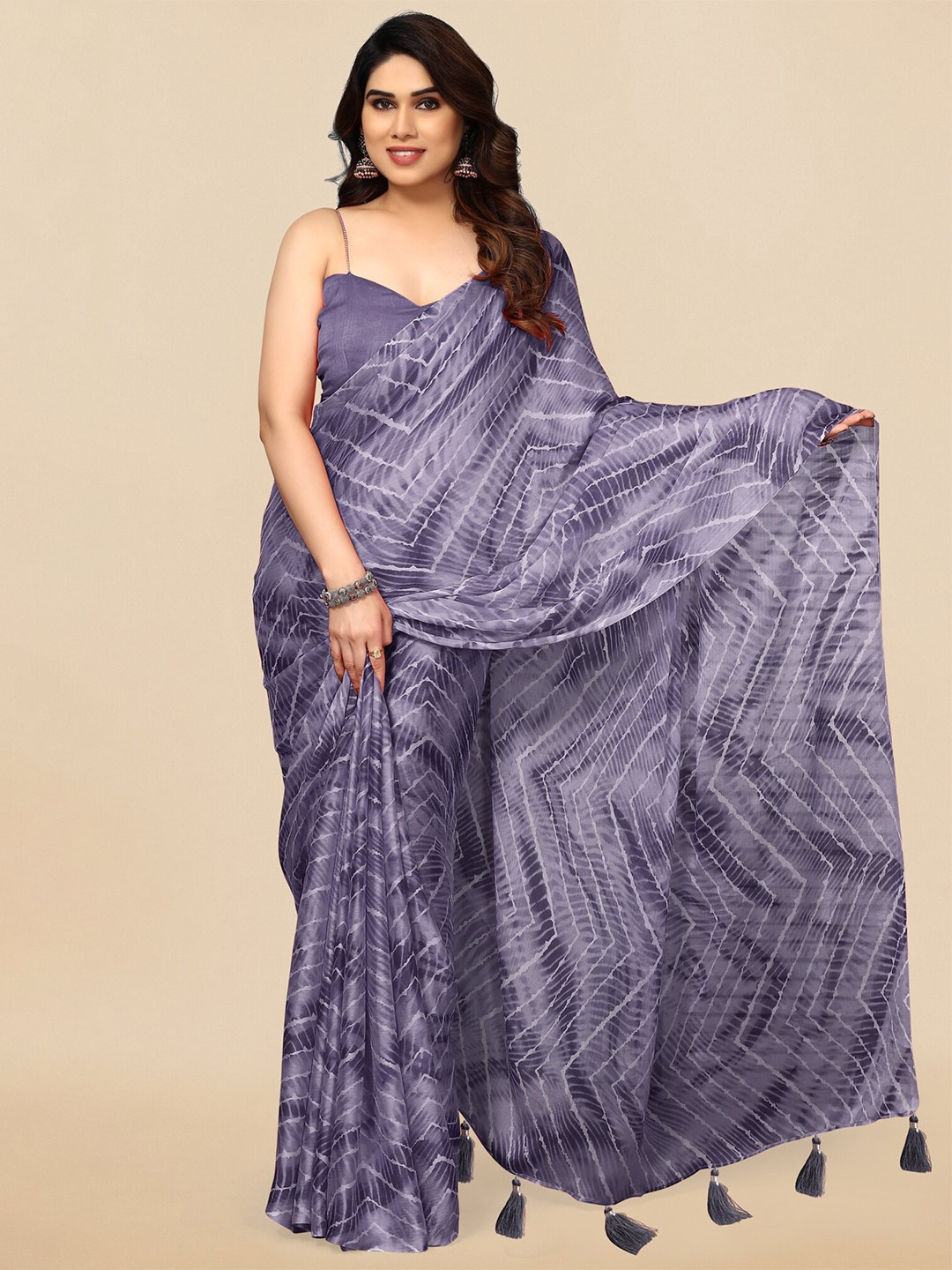 

MIRCHI FASHION Tie and Dye Saree, Purple