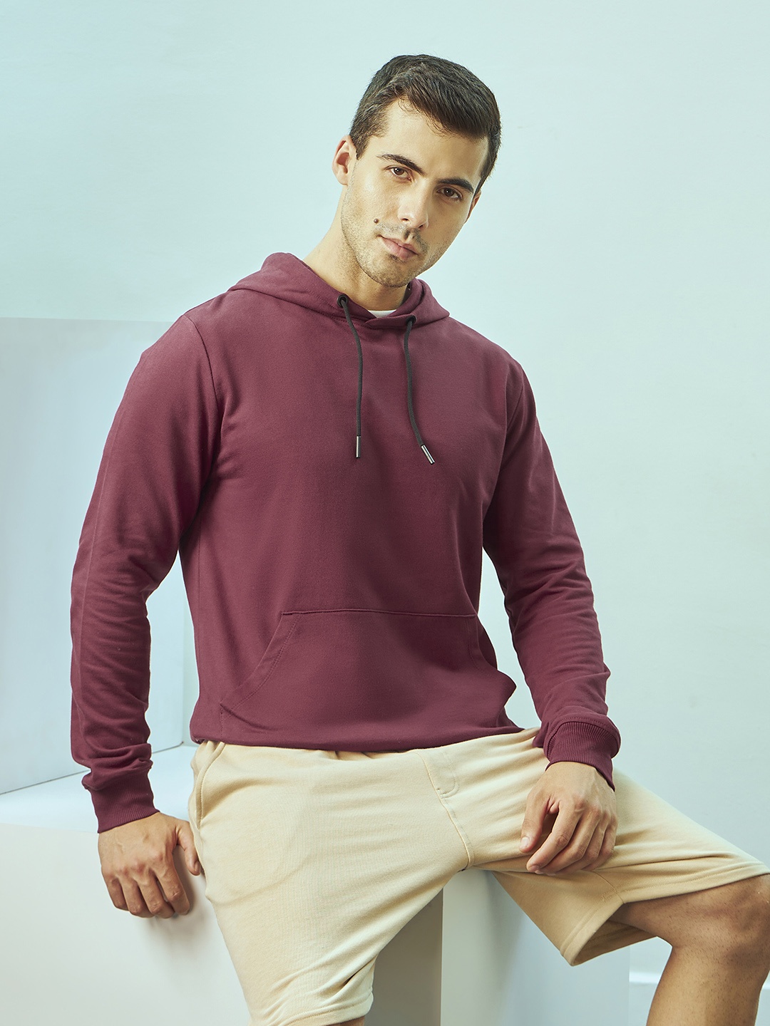 

CULT Hooded Sweatshirt with Kangaroo Pocket, Maroon