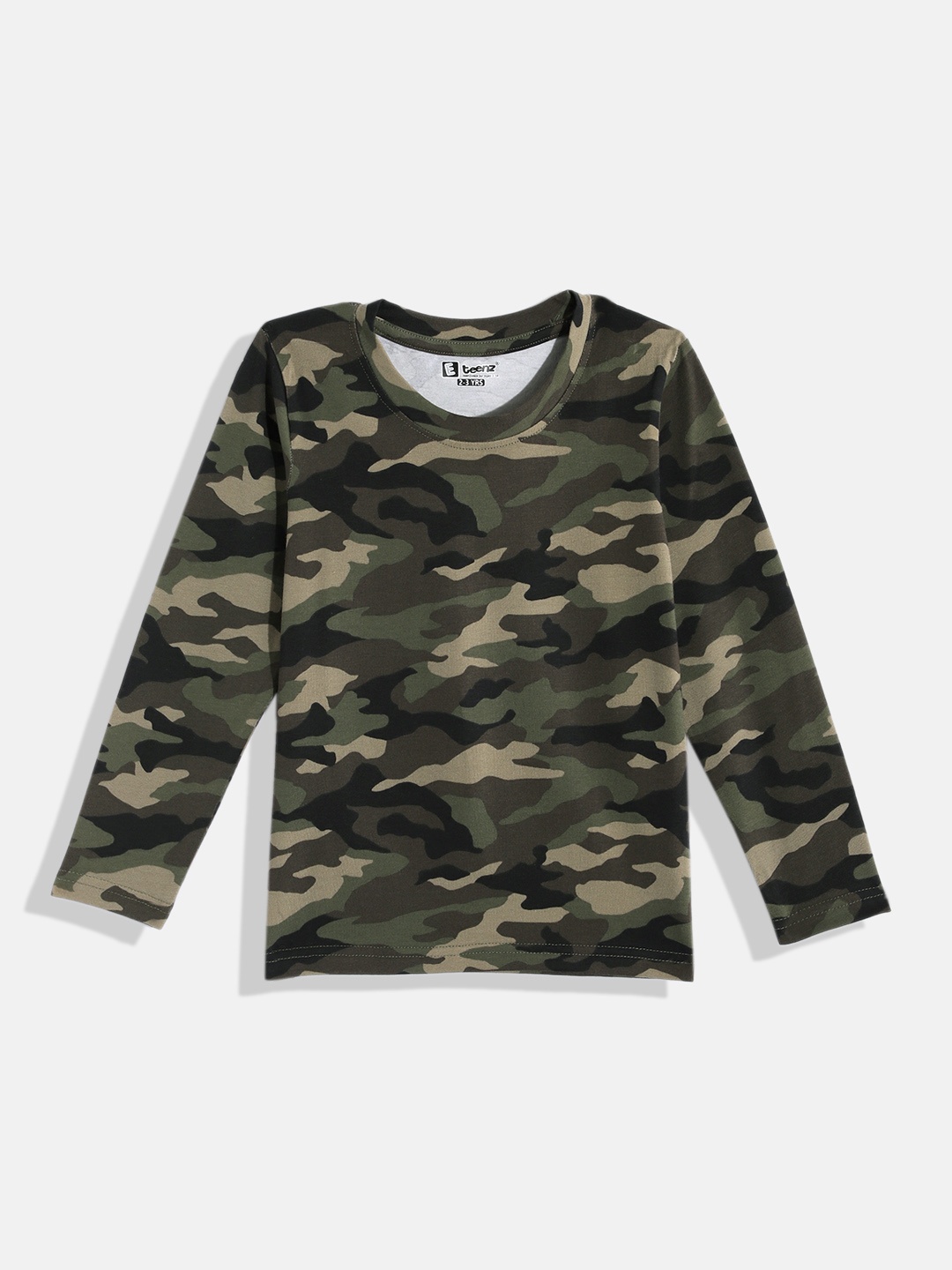 

Eteenz Boys Camouflage Printed Premium Cotton T-shirt, Green