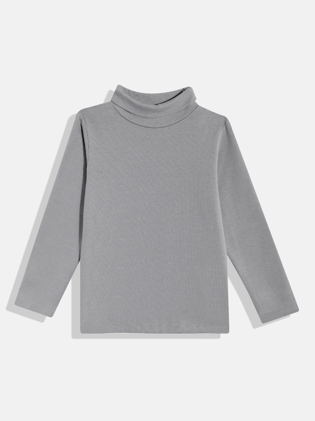 

Eteenz Infant Kids Turtle Neck Premium Cotton T-shirt, Grey