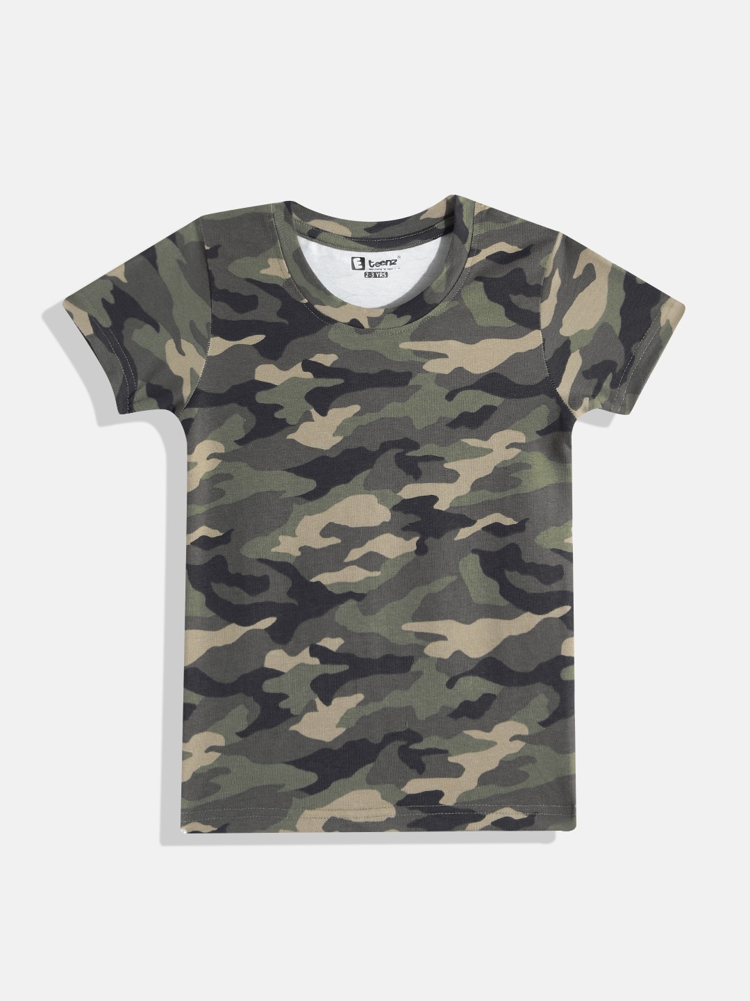 

Eteenz Boys Camouflage Eteenz Printed Premium Cotton T-shirt, Green