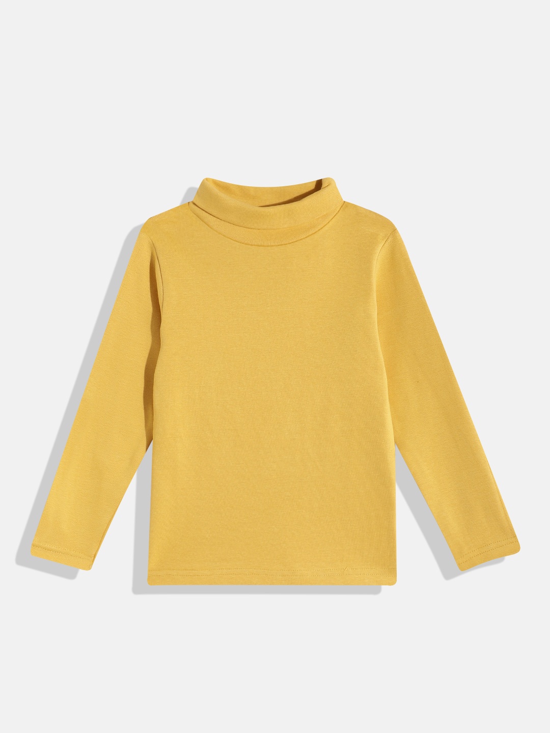 

Eteenz Infant Kids Turtle Neck Premium Cotton T-shirt, Mustard
