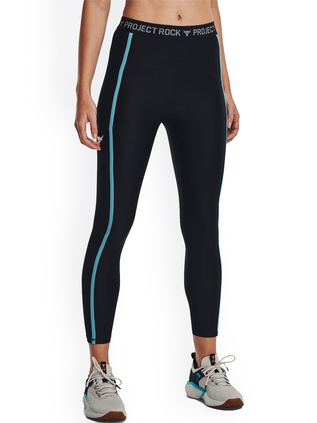 

UNDER ARMOUR Stretchable Project Rock Heatgear Ankle Tights, Black