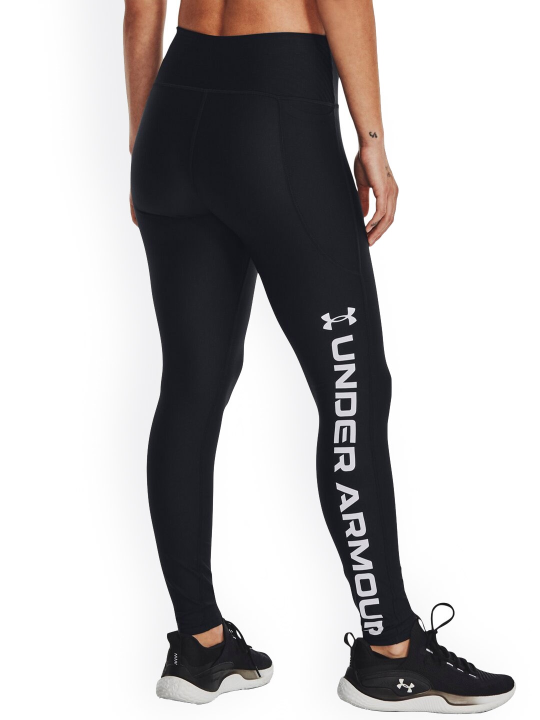 

UNDER ARMOUR Women Armour Branded Printed Ankle Length Tights, Black