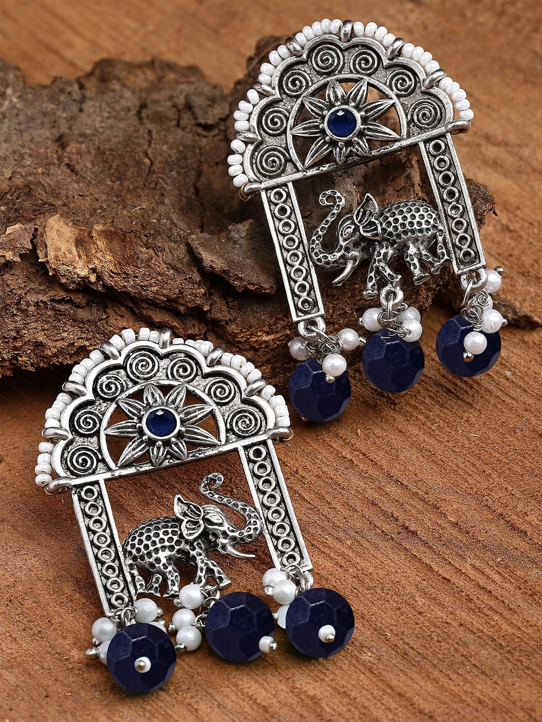 

KARATCART Blue Contemporary Jhumkas Earrings