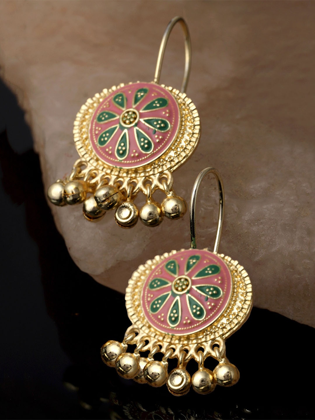 

KARATCART Gold Plated Contemporary Meenakari Drop Earrings