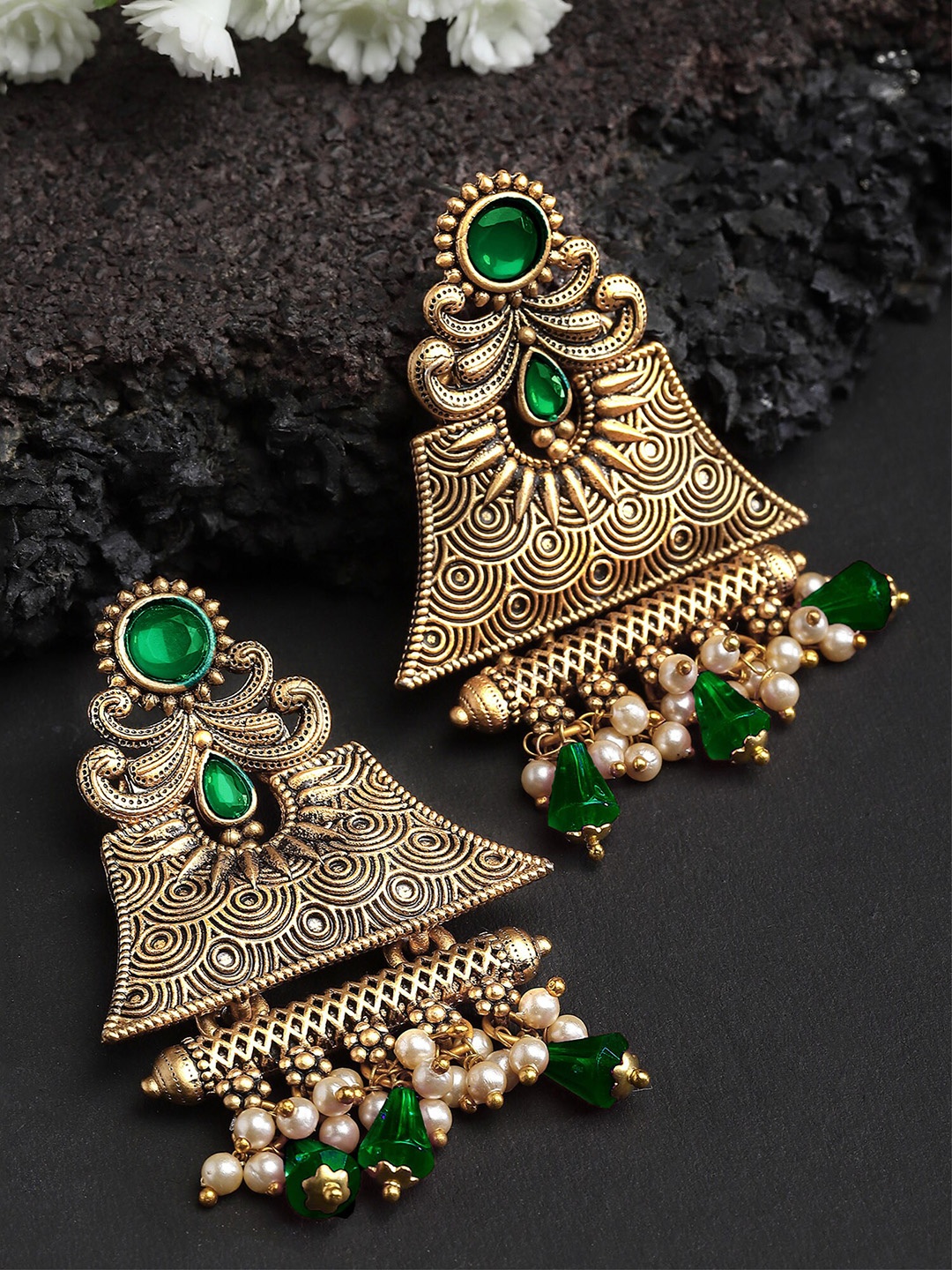 

KARATCART Gold Plated Contemporary Drop Earrings