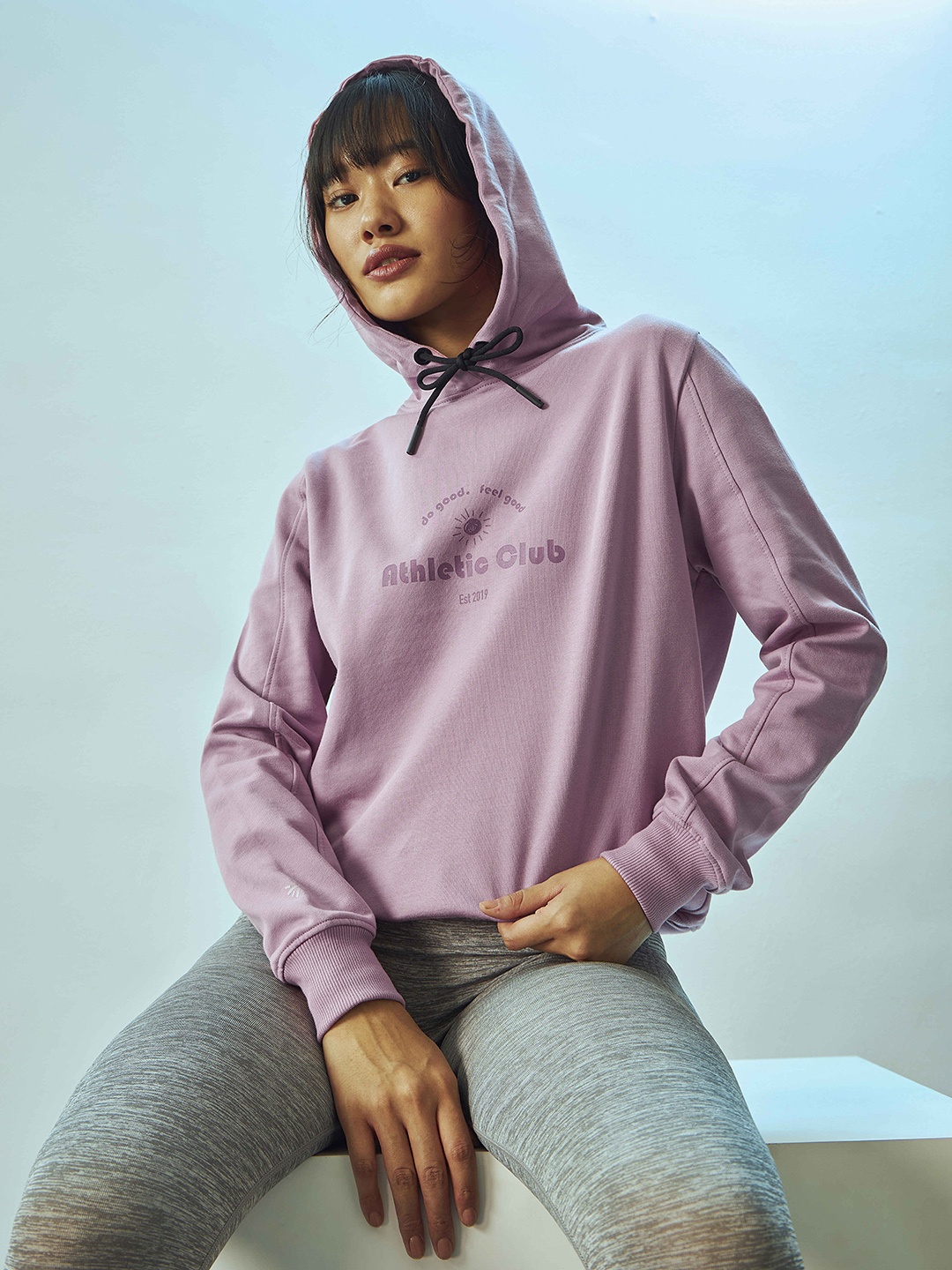 

CULT Typographic Print Sweatshirt with Pockets, Pink