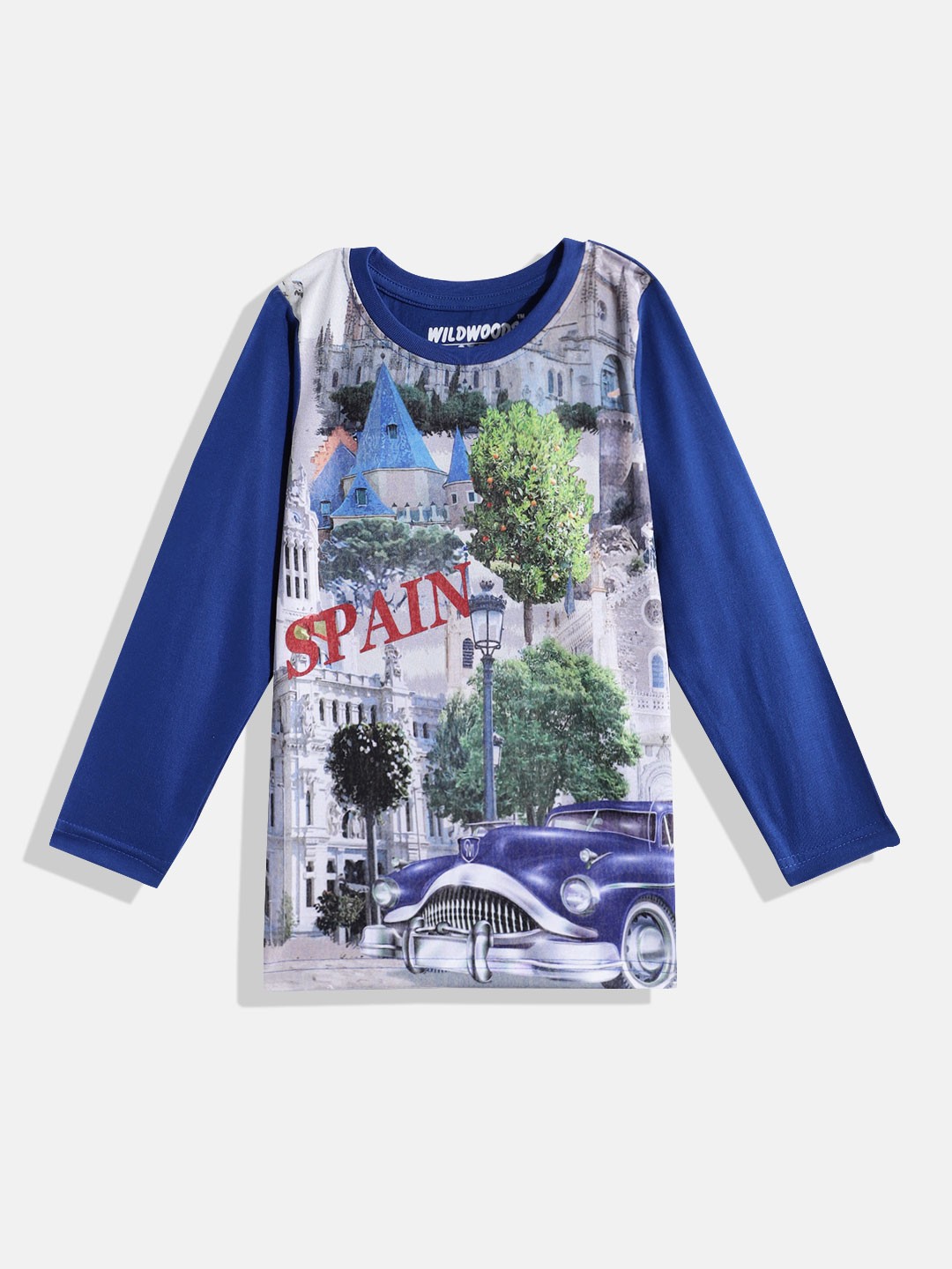 

Eteenz Boys Pure Cotton Graphic Printed T-shirt, Blue